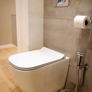 Floor mounted concealed WC