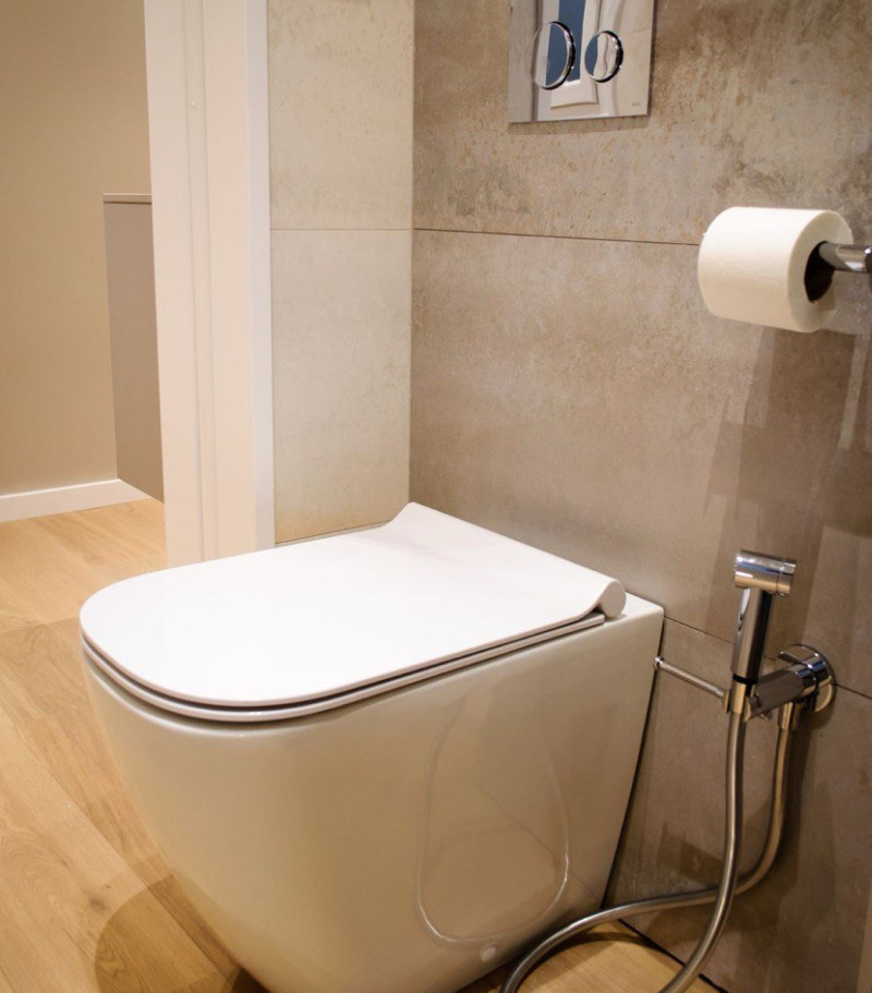 Floor mounted concealed WC
