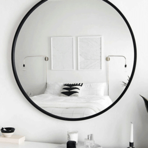 Bathroom mirror with shelf