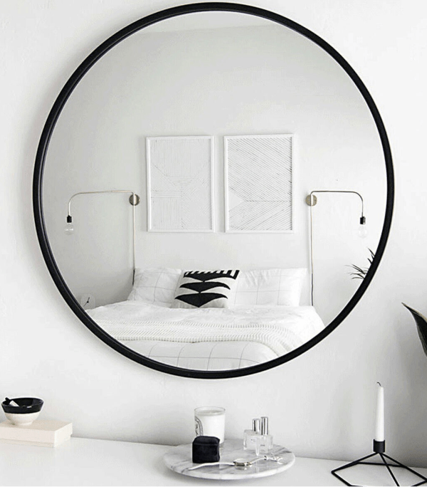 Bathroom mirror with shelf